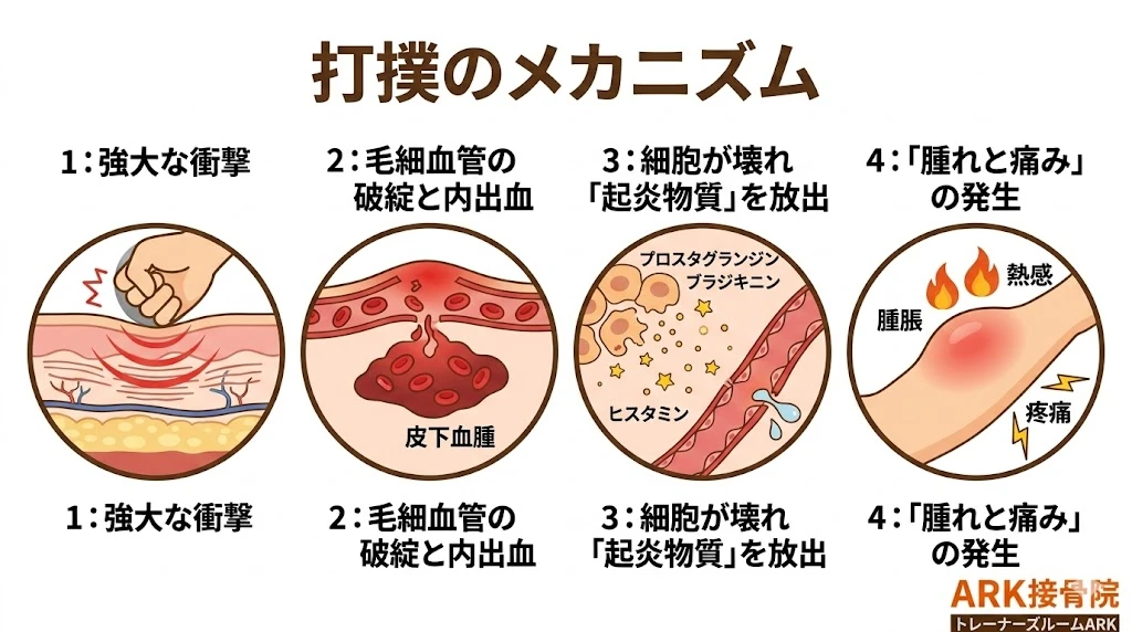 東海市で打ち身が痛いときの解説図