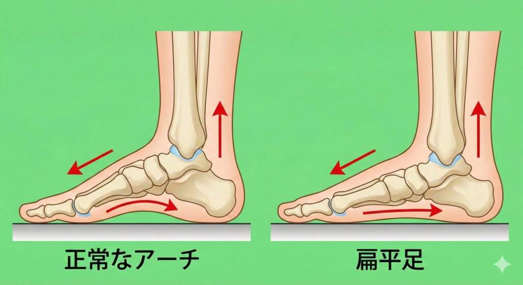 東海市で扁平足の解説をするARK接骨院