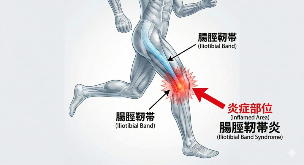 腸脛靭帯炎の炎症場所の詳しい図解