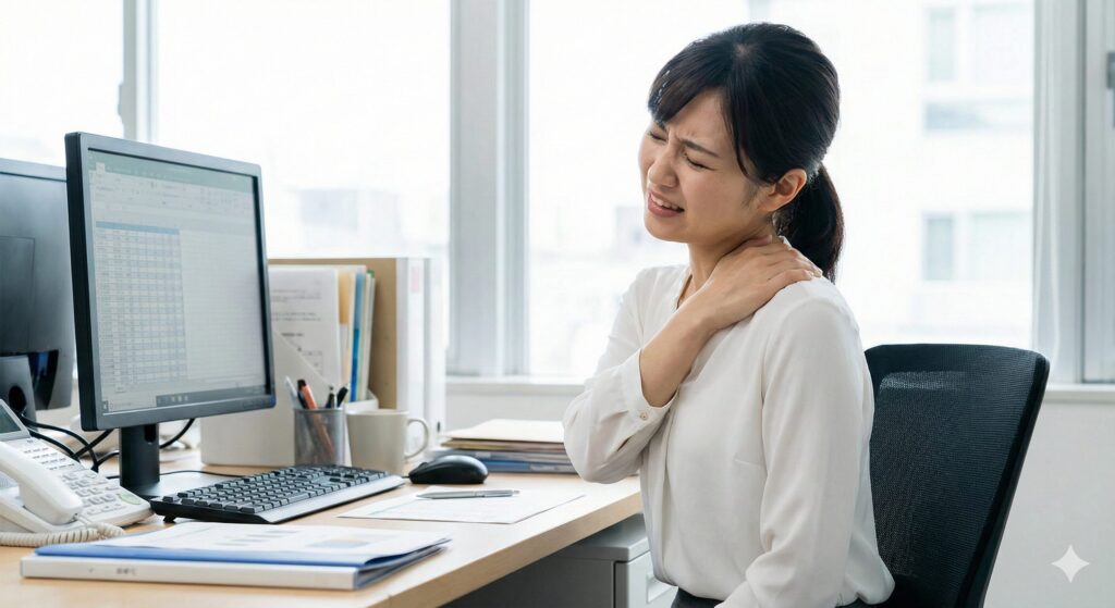 肩こりに悩む女性
