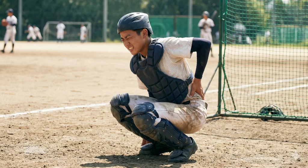 東海市で腰の痛み、腰椎分離症に苦しむキャッチャー