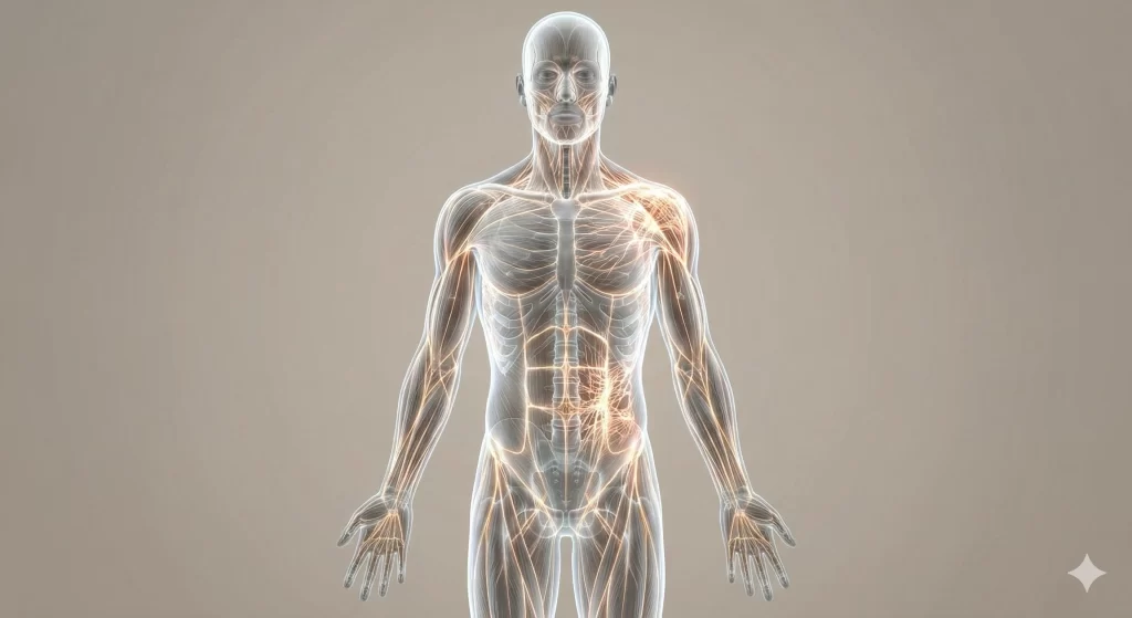 東海市で筋膜リリースの解説をするときに使用する全身の図