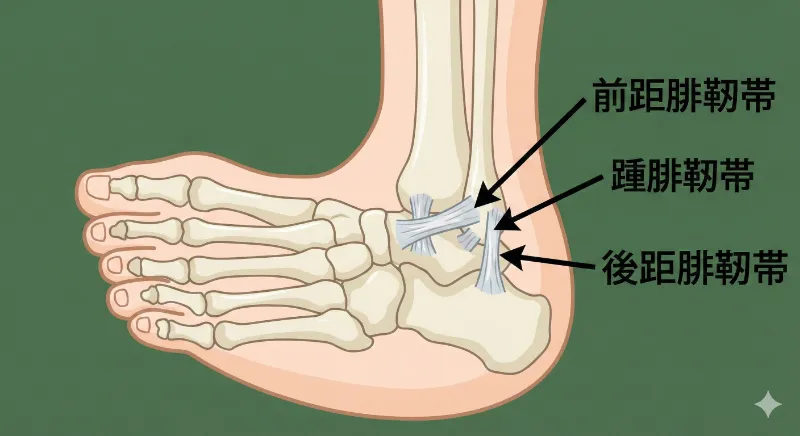 足首の捻挫の図説