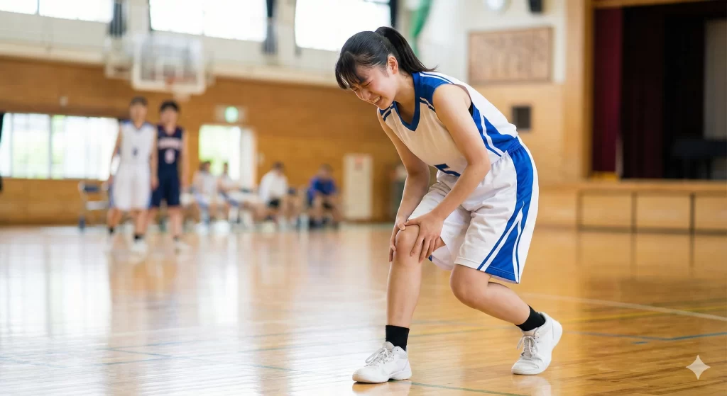 ジャンパー膝の痛みが強く出て膝が痛いバスケ選手