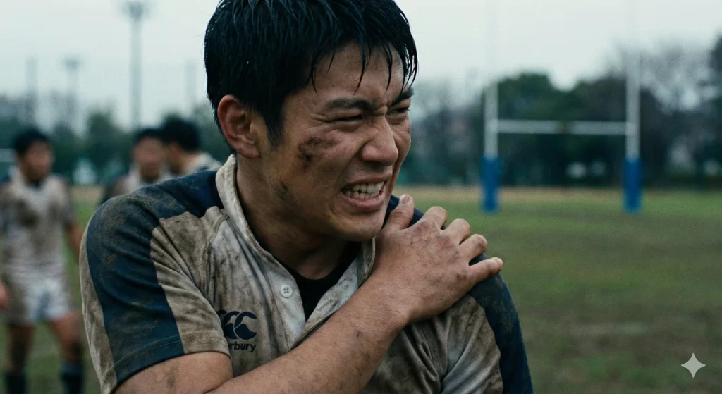 東海市で肩関節脱臼をしたラグビー選手