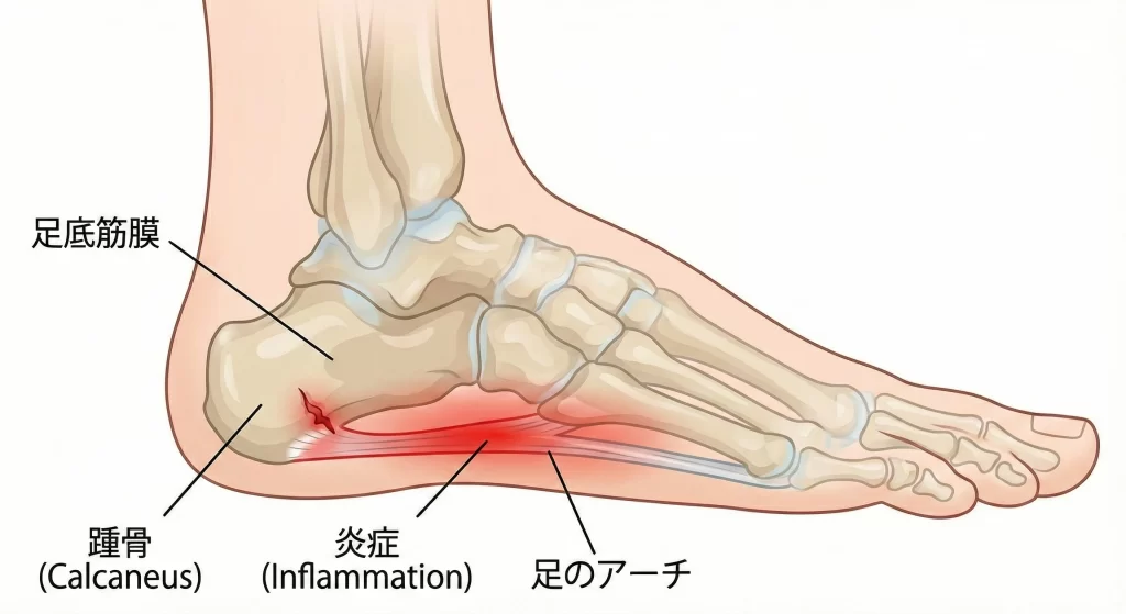 東海市ARK接骨院による足底筋膜炎の図説