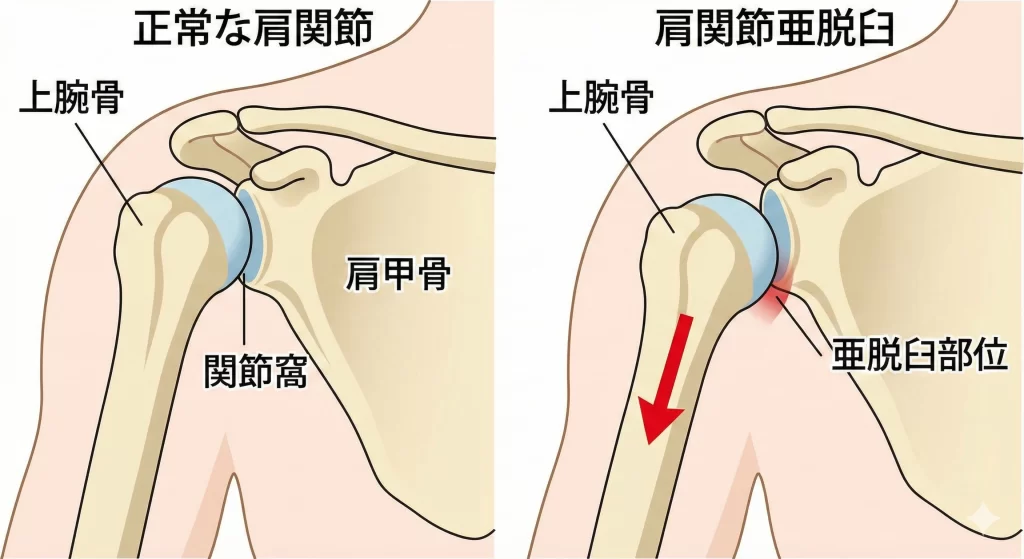 肩関節亜脱臼の解説図
