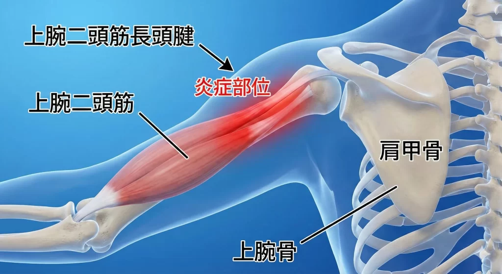 上腕二頭筋長頭腱炎の図説