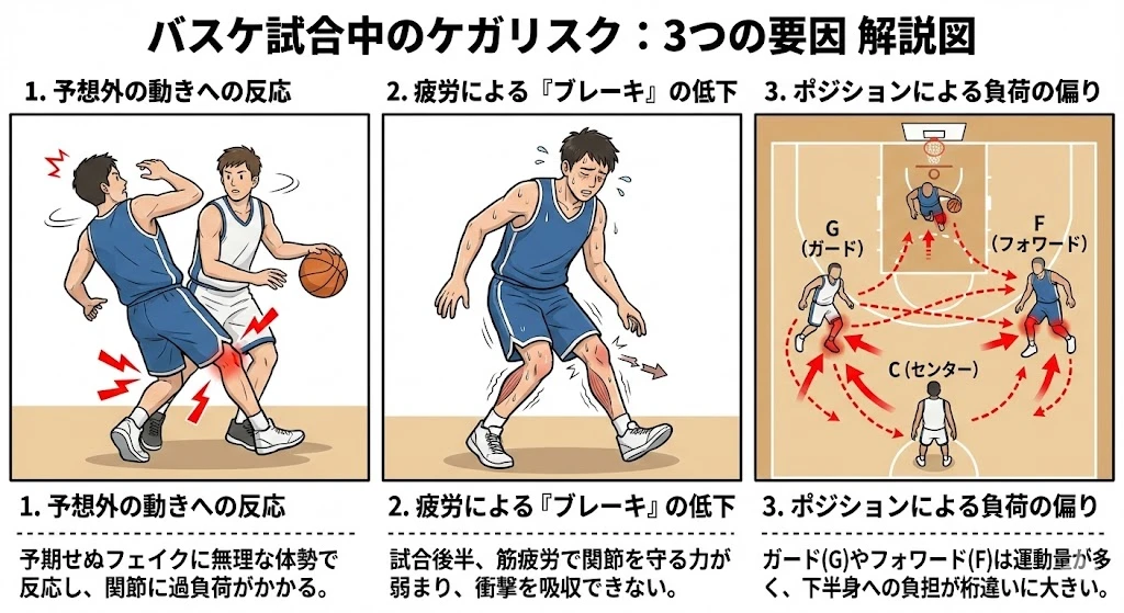 大府市でバスケでの膝、足首の痛みがなぜ起きるのかを解説