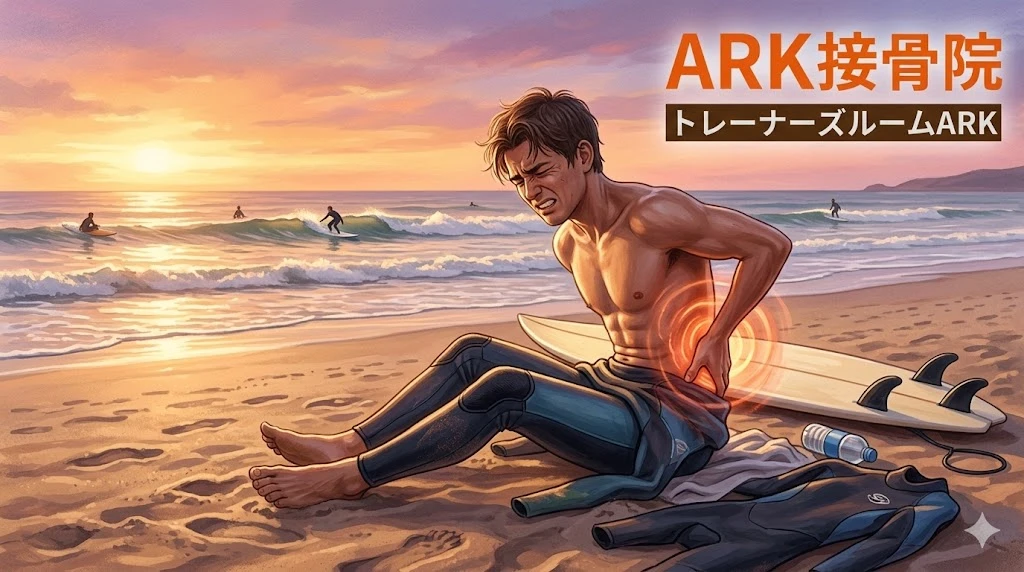 知多市でサーフィンでの腰の痛み