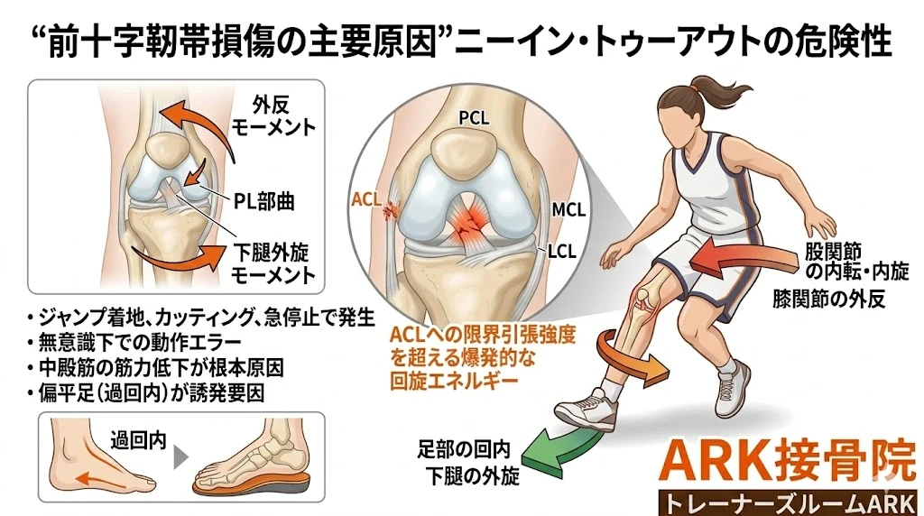 大府市で前十字靭帯損傷、ACL損傷での膝の痛み解説