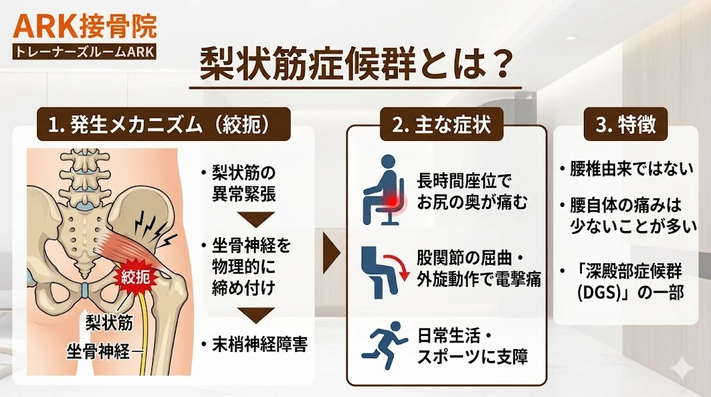 大府市で足の痛みと痺れ、梨状筋症候群の対処を解説