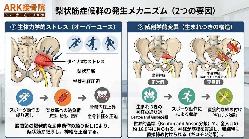 知多市で足の痺れと痛み、梨状筋症候群の対処を図説