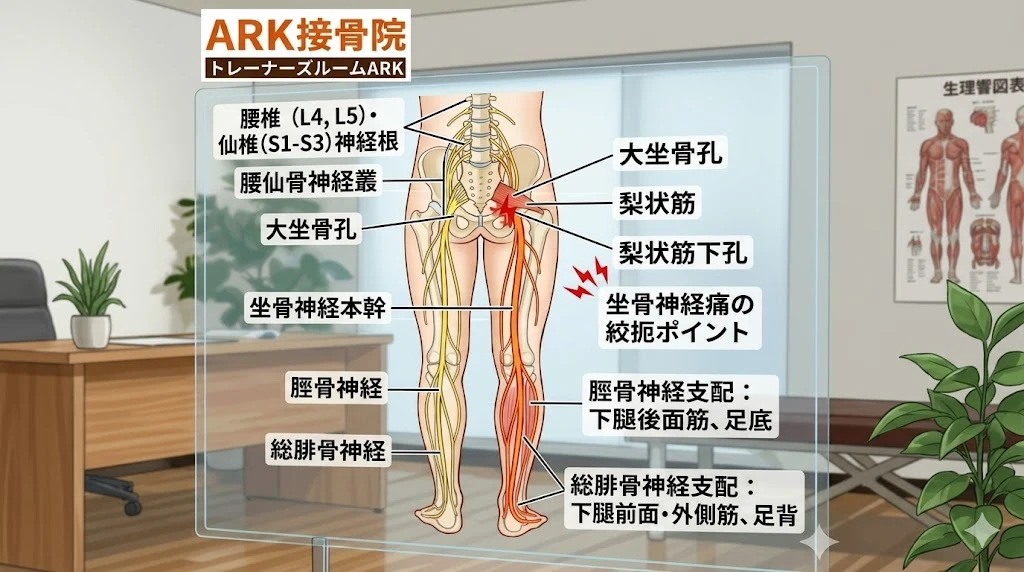 東海市で坐骨神経痛による腰の痛み解説図