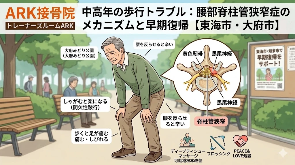 大府市で坐骨神経痛の痛みで苦しむ様子