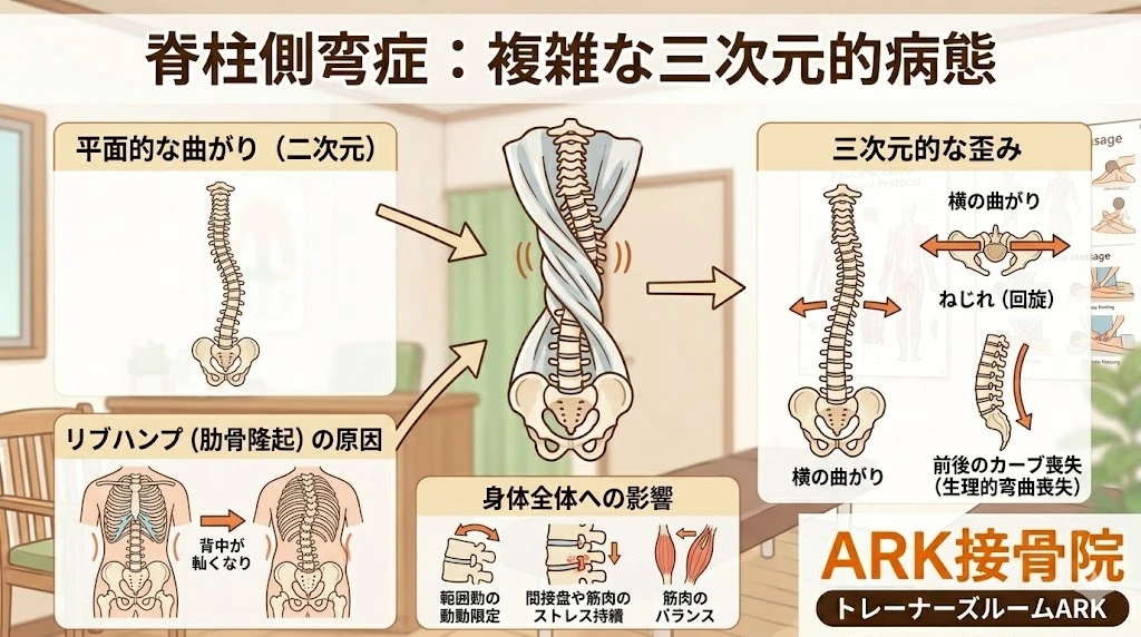 大府市で側弯症による腰の痛み