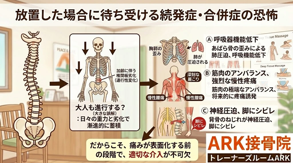 東海市で側弯症による脚の痺れ