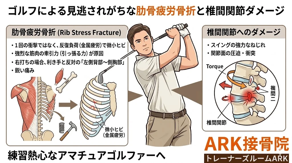 知多市でゴルフスイング時に背中が痛い
