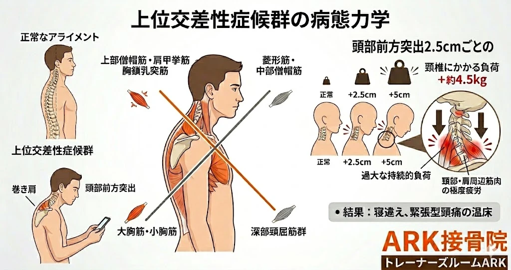 東海市で首の痛みは猫背が原因かも