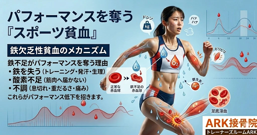 知多市でスポーツ貧血の女性