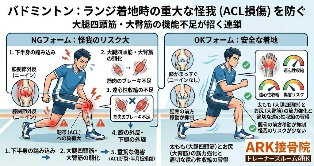 東海市でバドミントンによる膝の痛み