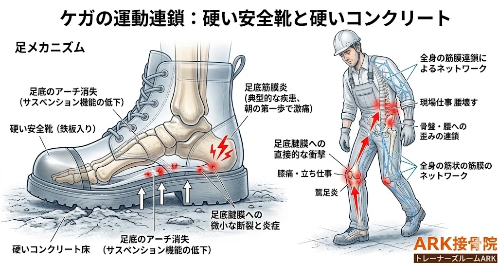大府市の工場でもよく起こる足底筋膜炎