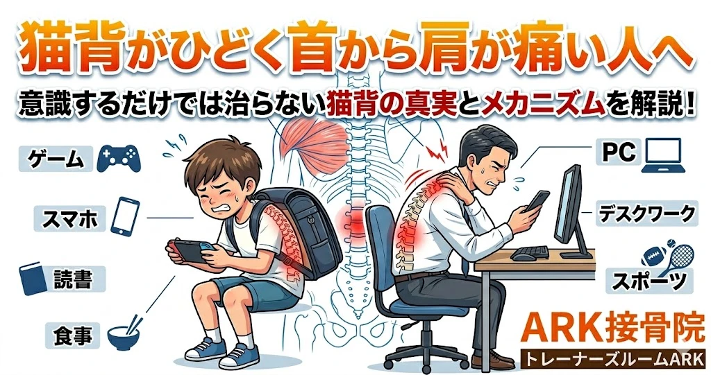 東海市で猫背の治らない子ども
