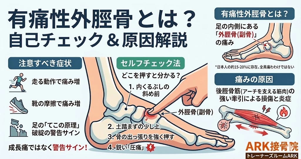 大府市で有痛性外脛骨障害の解説