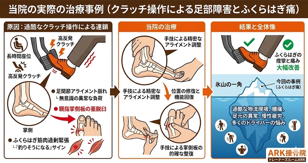 東海市でふくらはぎの痛みと足の親指の痛みの治療事例