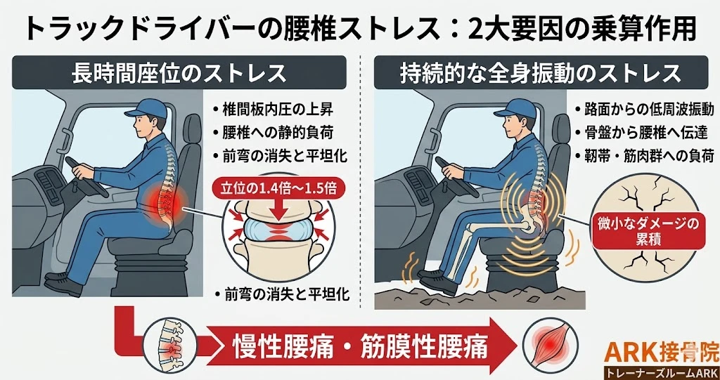 東海市でトラックドライバーに多い長時間座りっぱなしで起こる腰痛