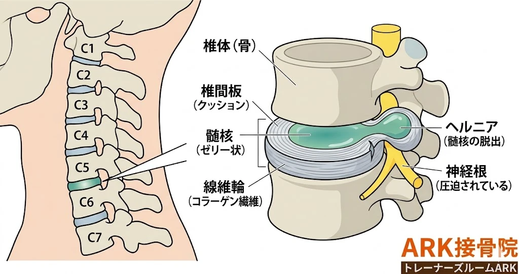 東海市で首の痛みは頚椎椎間板ヘルニアかもしれない