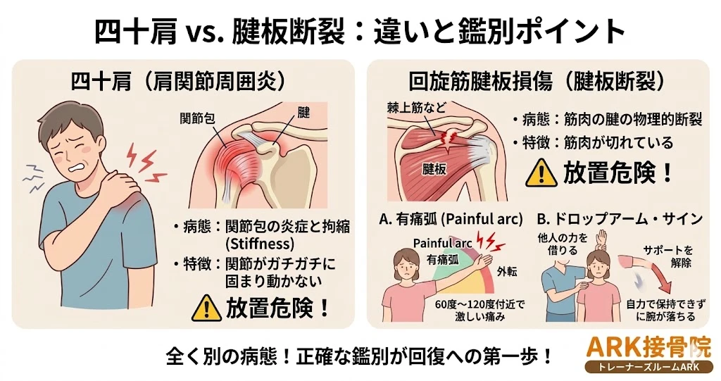 東海市で腱板損傷と四十肩の違い