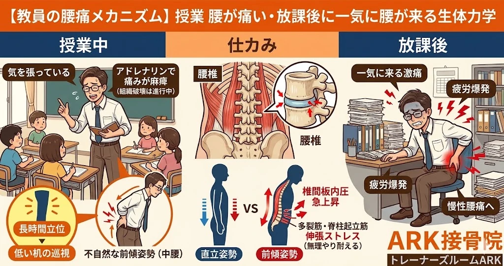 東海市で教員、先生の腰の痛み
