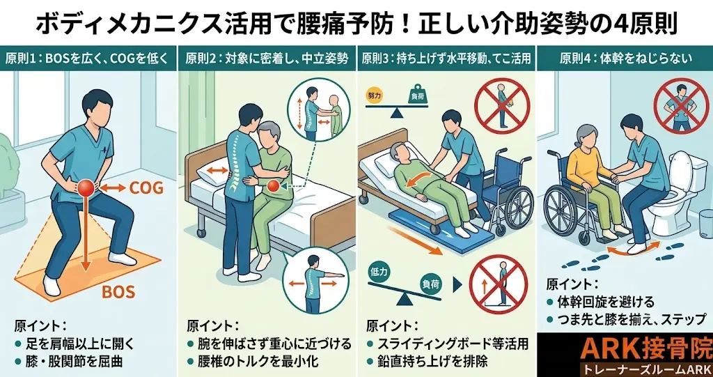 東海市でリハビリ職の腰痛予防、解除姿勢の原則
