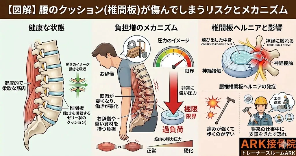東海市で空調服が引き起こす椎間板ヘルニア
