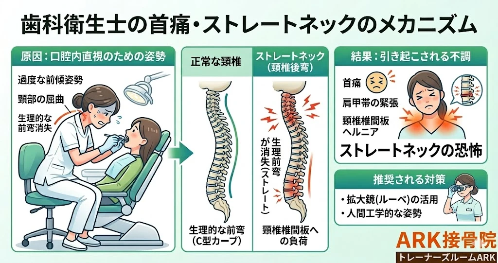 知多市で歯科衛生士に多い首の痛み