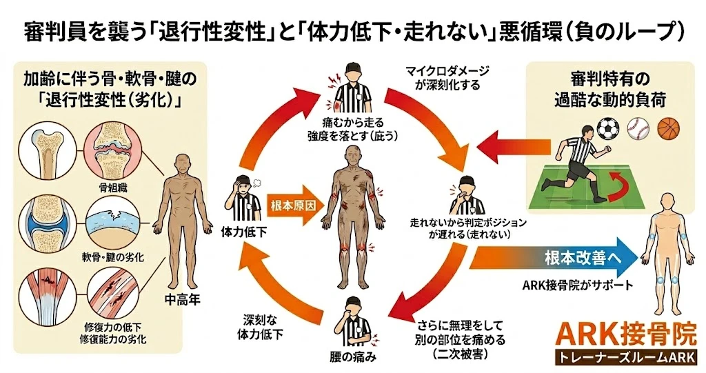 知多市で審判員の腰の痛み