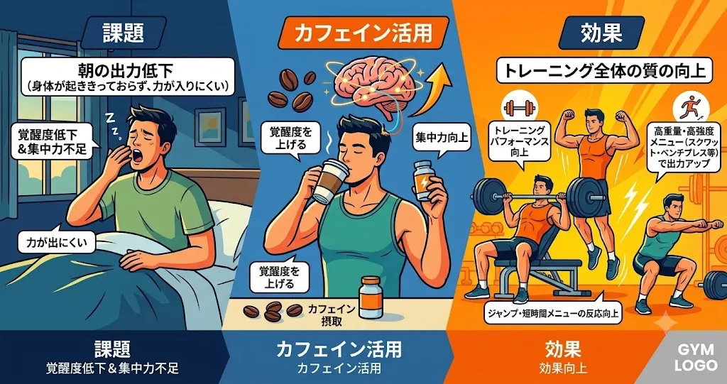 カフェイン摂取による午前の集中力アップ