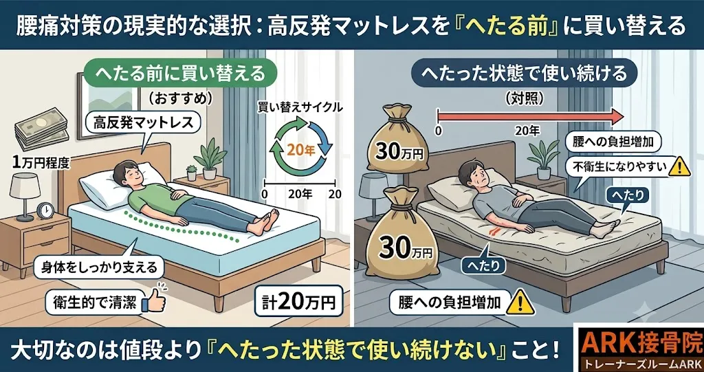 マットレスのへたりが引き起こす腰痛