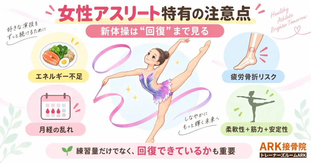 女性アスリート特有の注意点の解説